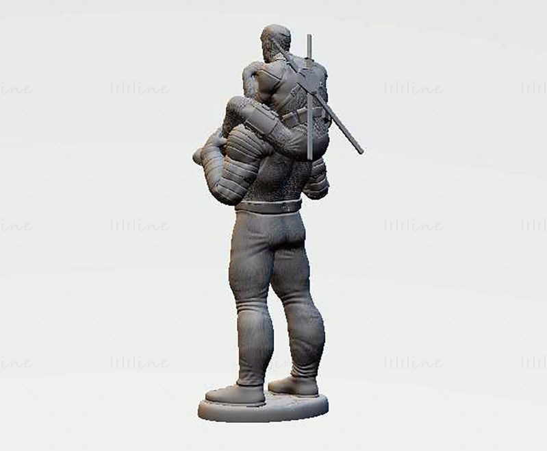 Colossus and Deadpool Statue 3D Printing Model STL