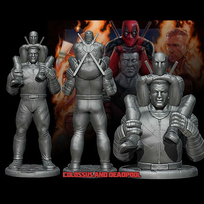 Colossus and Deadpool Statue 3D Printing Model STL