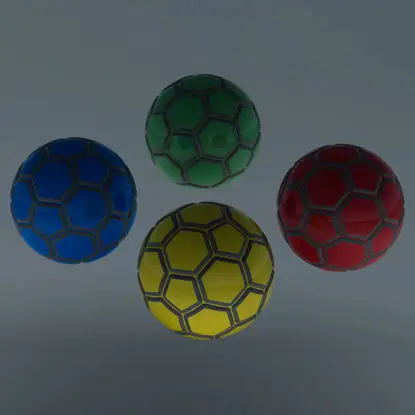 カラープラスチックサッカーボール20cm 3DプリントモデルSTL