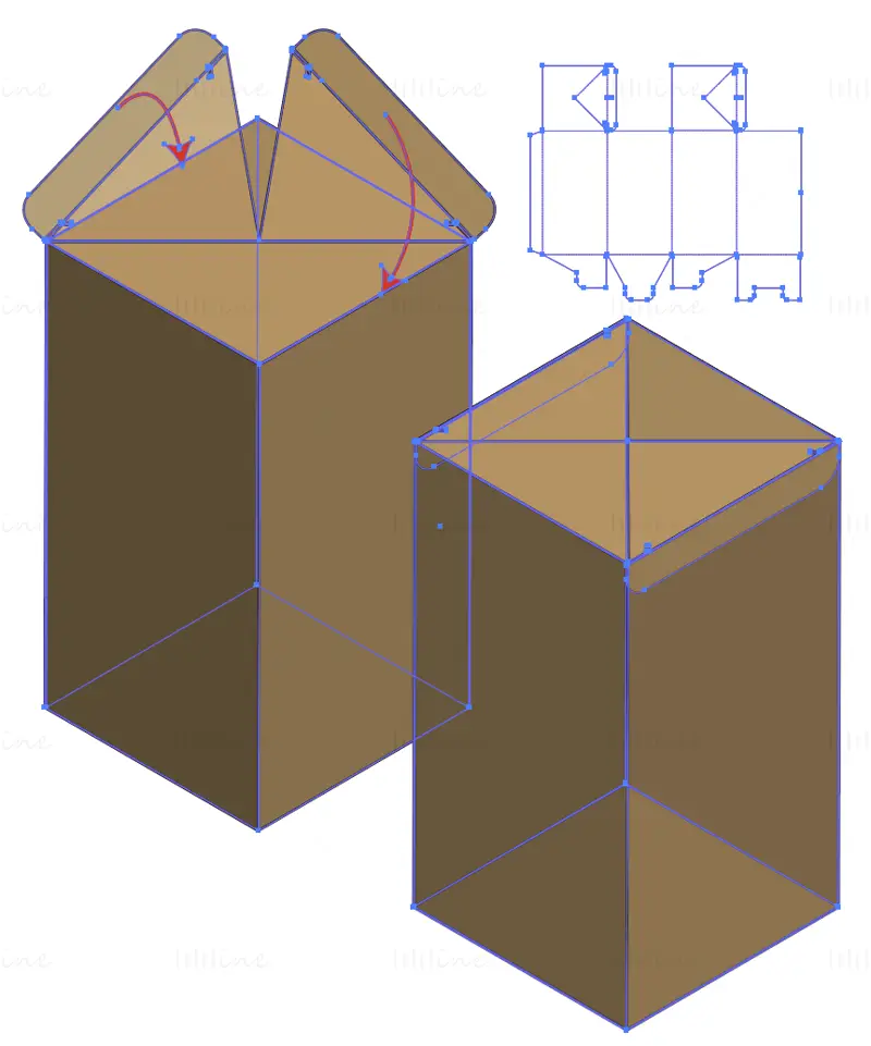 Column packaging box dieline vector