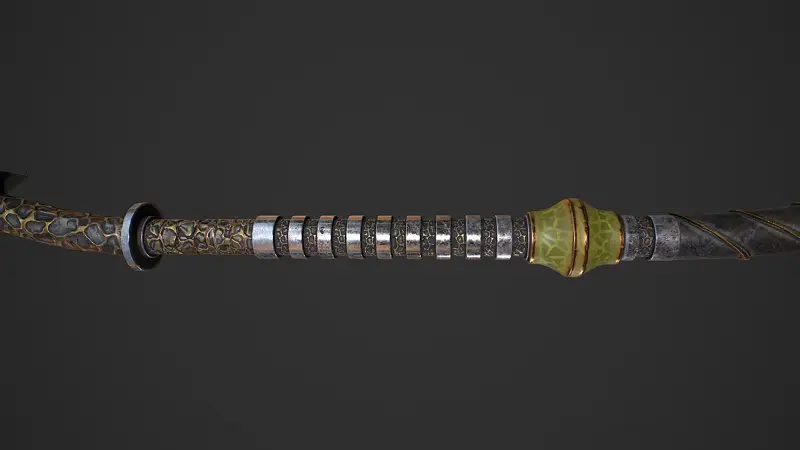 Combat Staff 3D Model with PBR
