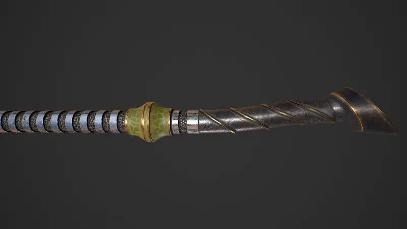 Combat Staff 3D Model with PBR
