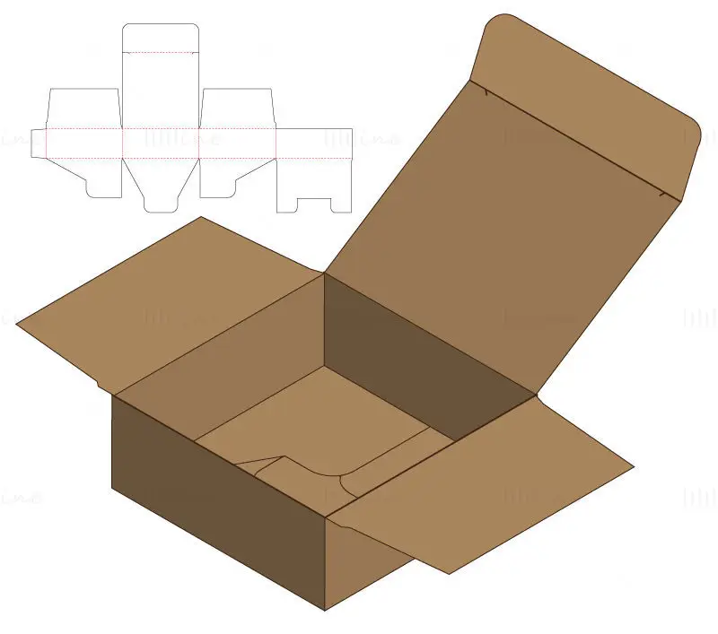 Common package box dieline die cutting line vector