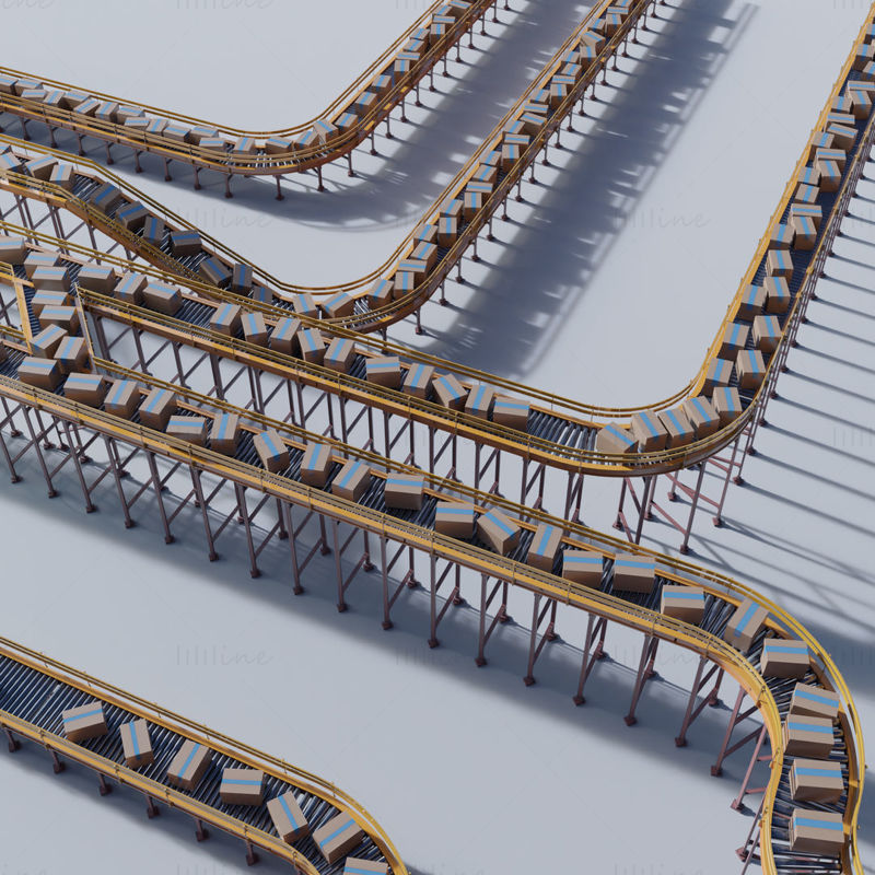 Transportbandscène en constructeur 3D-model