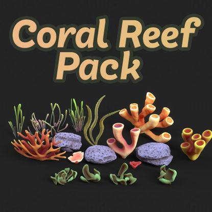 サンゴ礁の低ポリゴン 3D モデル