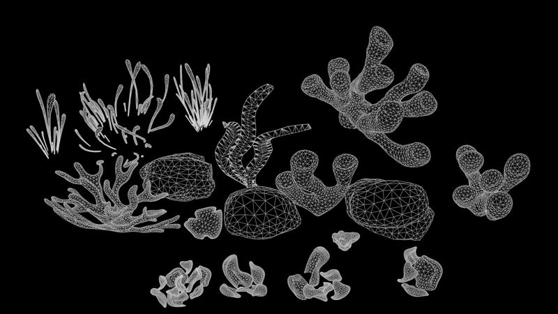 Coral Reef Low-polygoon 3D-modellen