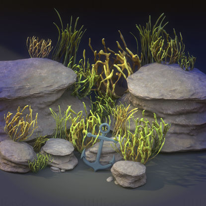 Coral Reef Stylized 3D Model