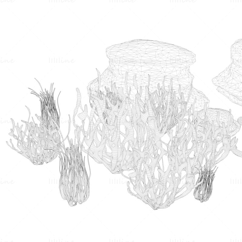 Model 3D stilizat de recif de corali