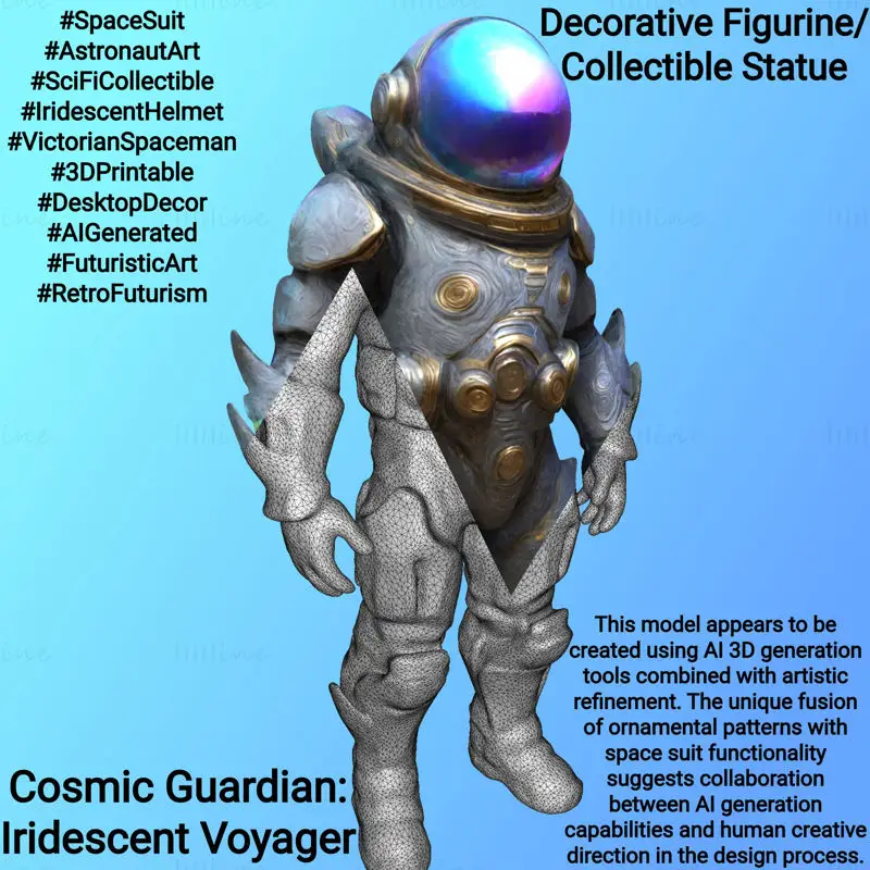 Guardiano Cosmico: Modello 3D Pring del Voyager Iridescente