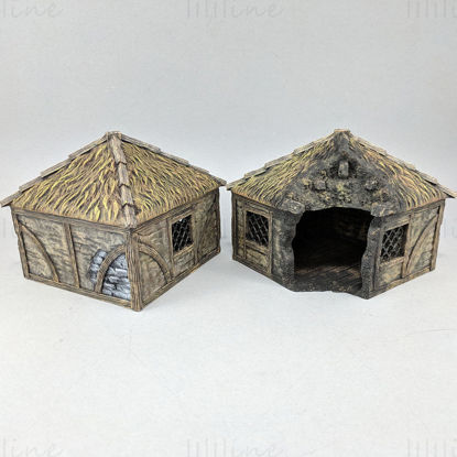 Modelo de impressão 3D de casas de campo