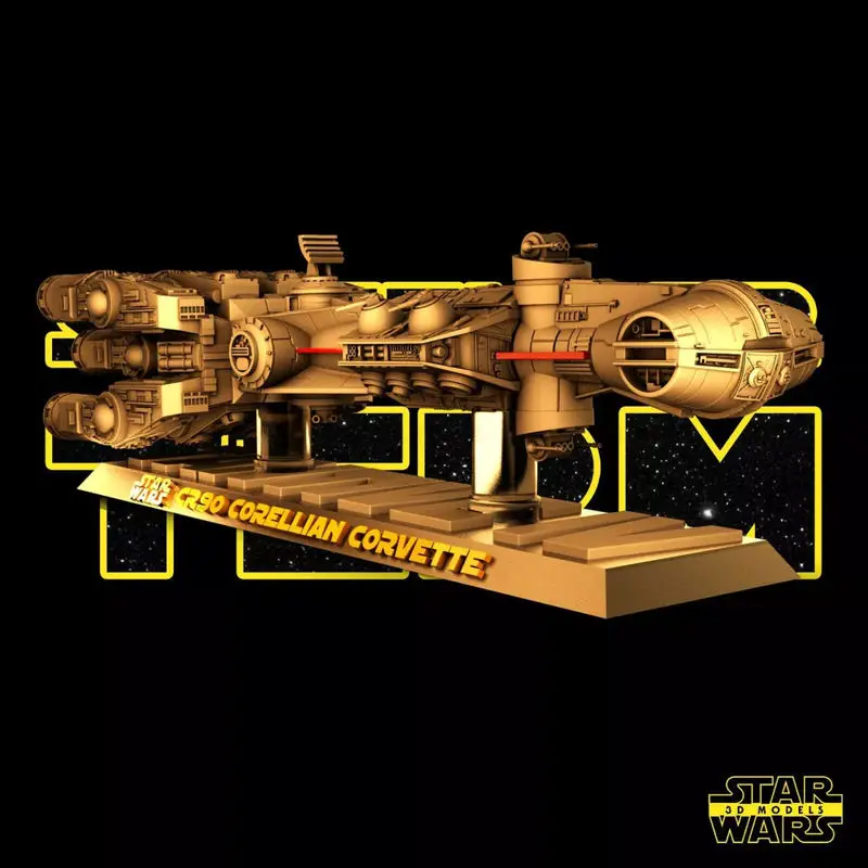 CR90 Corellian Corvette Tantive IV 3D tiskový model STL