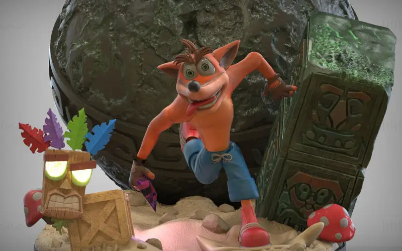 Arquivo STL do modelo de impressão 3D Crash Bandicoot e Ball