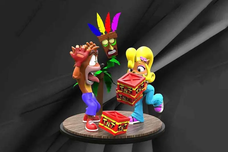 Crash Bandicoot és Coco diorama 3D Print Model STL fájl