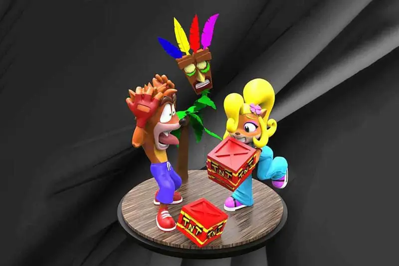 Crash Bandicoot und Coco Diorama 3D-Druck Modell STL-Datei