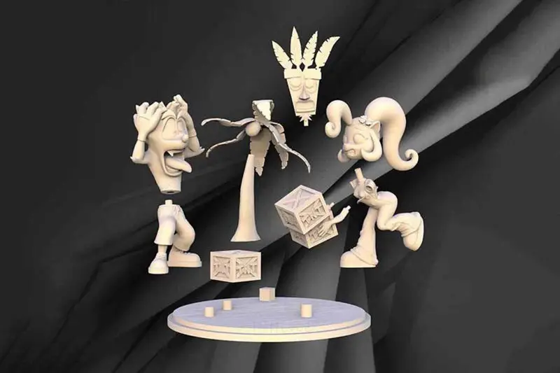 Crash Bandicoot és Coco diorama 3D Print Model STL fájl