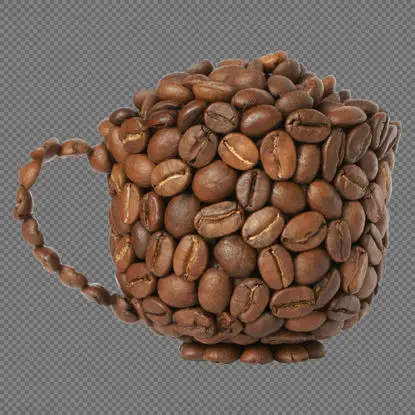 Creative boabe de cafea forma de ceașcă PNG