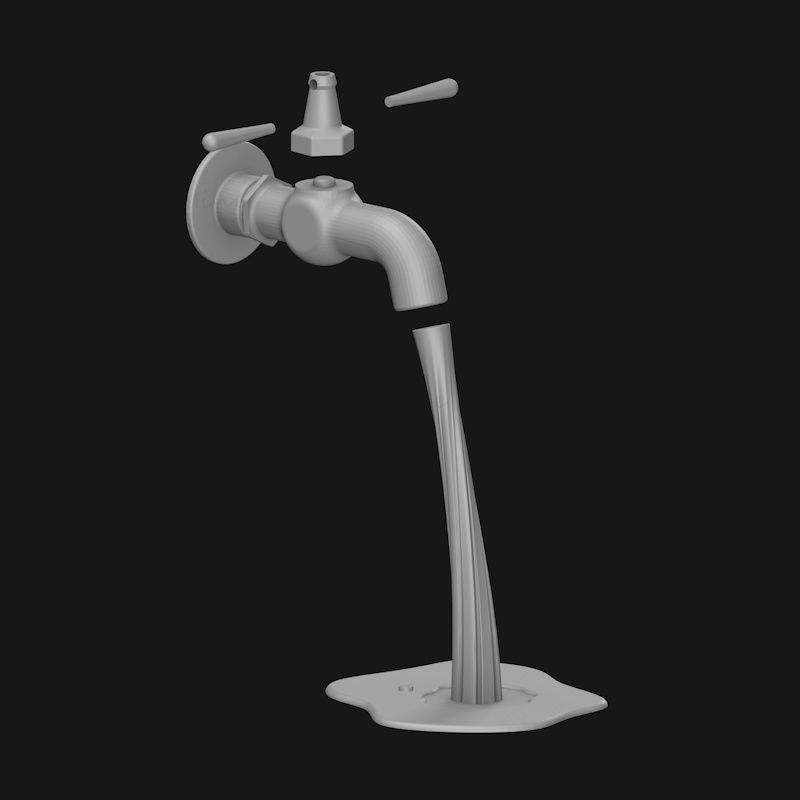 Kreative Wasserhahndekoration 3D-Druckmodell STL
