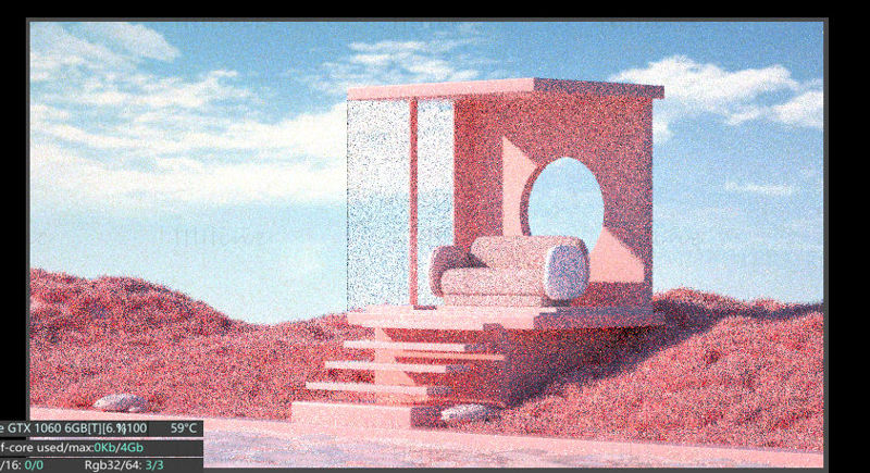 Креативный диван 3d сцена модель розового дивана на открытом воздухе