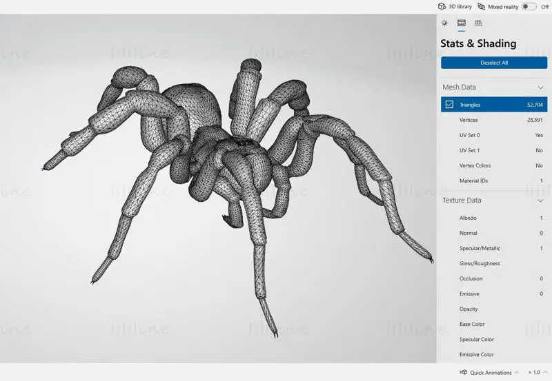 Model 3D tiska grozljivega pajka