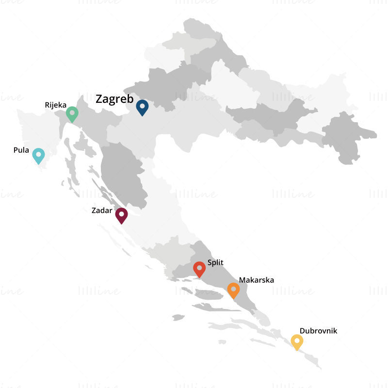 Croatia map vector