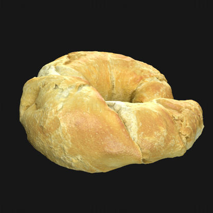 Modelo 3d de pão Croissant