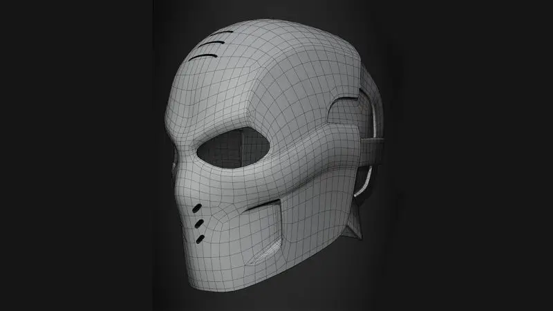 Modello di stampa 3D di casco con ossa incrociate