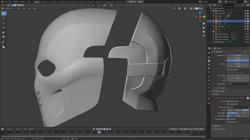 Crossbones Helmet 3D Print Model