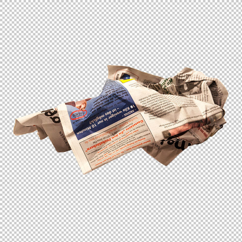 Crumpled newspaper png