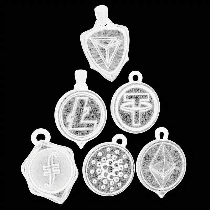 Set di medaglie in criptovaluta - Modelli 3D stampabili per gioielli e accessori