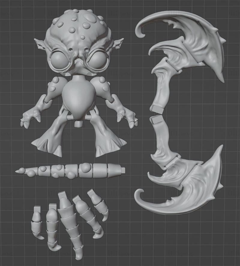 Cthulhu Articulated 3D Printing Model