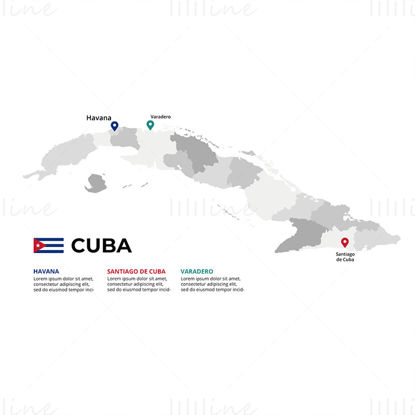 Cuba kart vektor