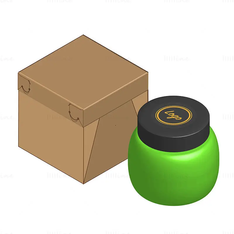 Cube packaging dieline vector