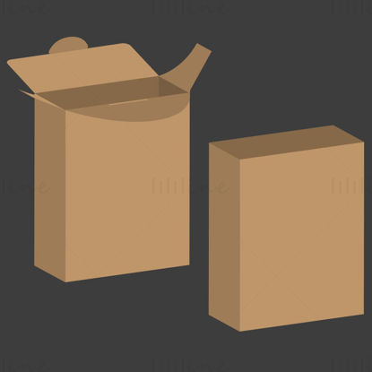 Cuboid packaging box dieline pattern vector eps
