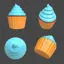 Cupcake 3d icon PNG