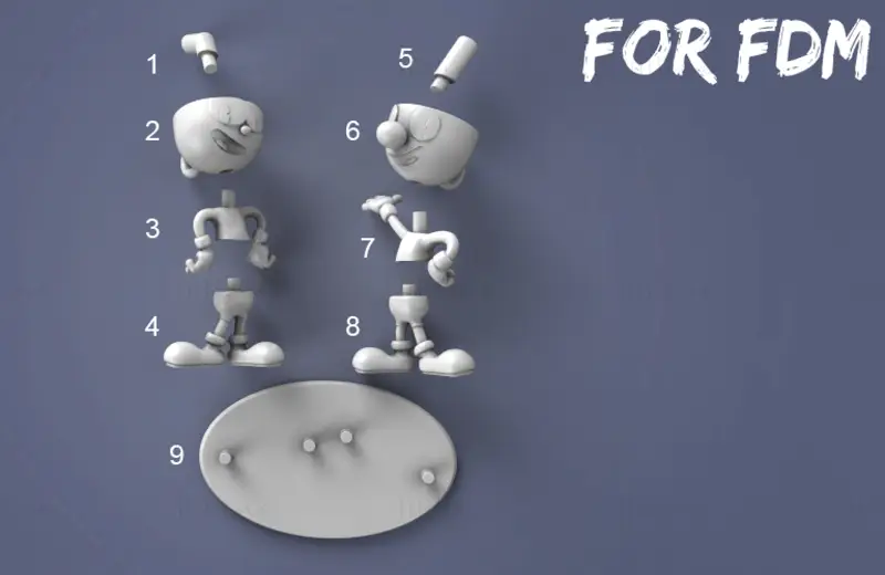 Modelo de impressão 3D Cuphead STL