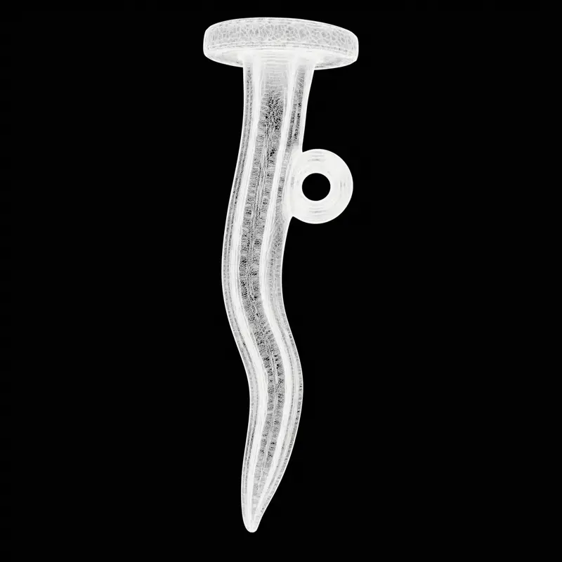 Modello di stampa 3D per il design di gioielli con ciondolo a forma di chiodo curvo