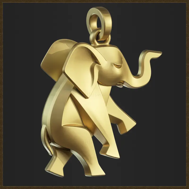 かわいい象のペンダントジュエリーデザイン3Dプリントモデル