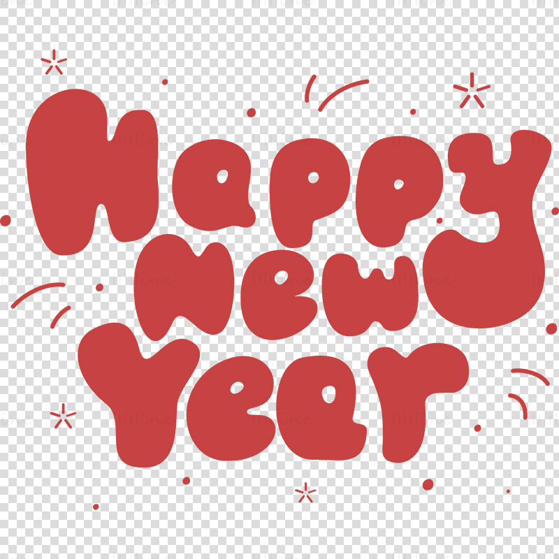 Cute happy new year text vector