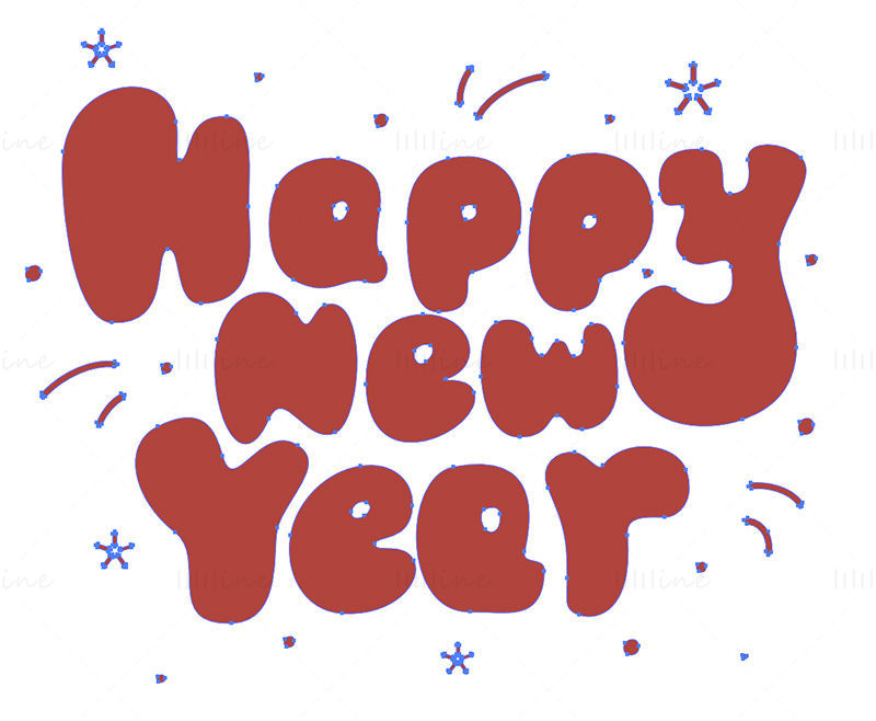 Сладък текстов вектор за щастлива нова година