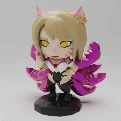 Roztomilé figurky KDA AHRI 3D tiskový model STL SOUBORY
