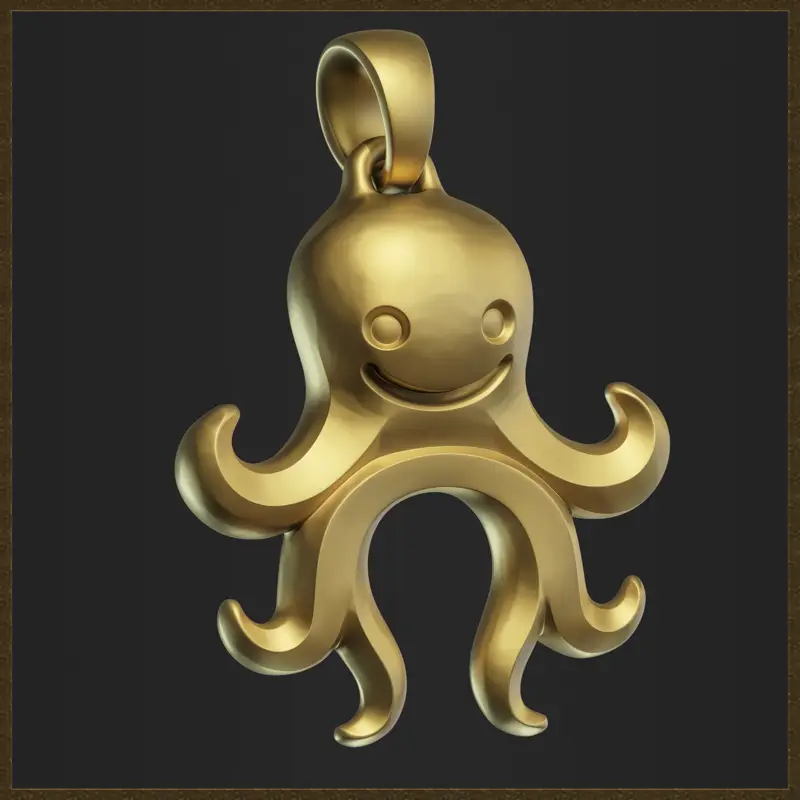 Design fofo de pingente de polvo, modelo de impressão 3D