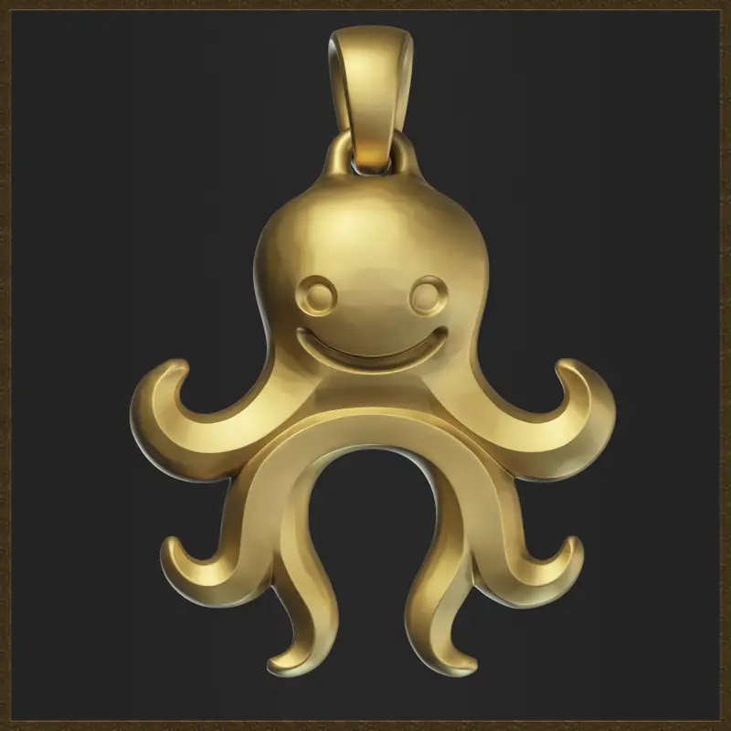 Design fofo de pingente de polvo, modelo de impressão 3D