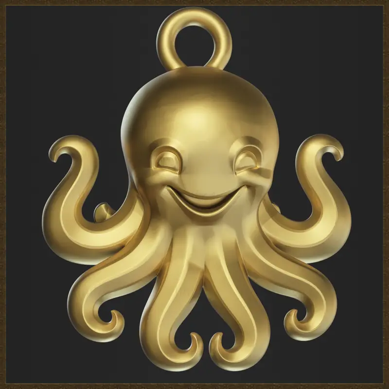 Roztomilý přívěsek s chobotnicí - 3D tiskový model