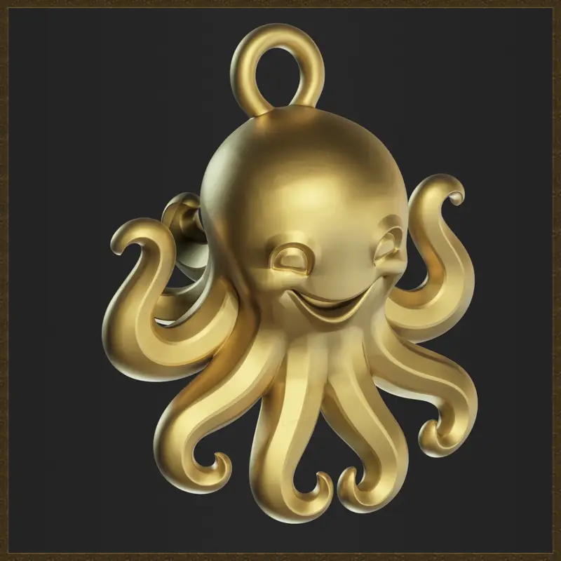 Roztomilý přívěsek s chobotnicí - 3D tiskový model