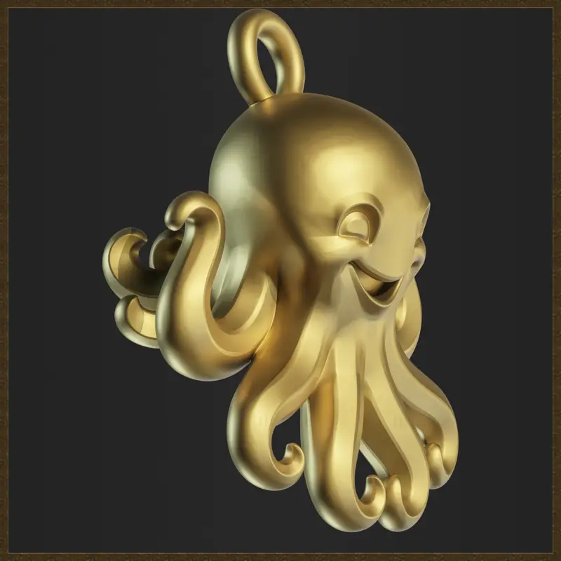 Roztomilý přívěsek s chobotnicí - 3D tiskový model