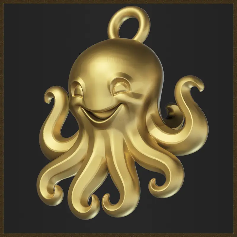 Roztomilý přívěsek s chobotnicí - 3D tiskový model