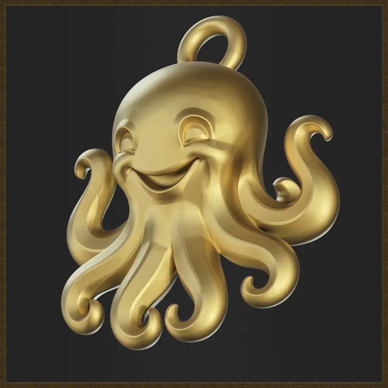 Roztomilý přívěsek s chobotnicí - 3D tiskový model