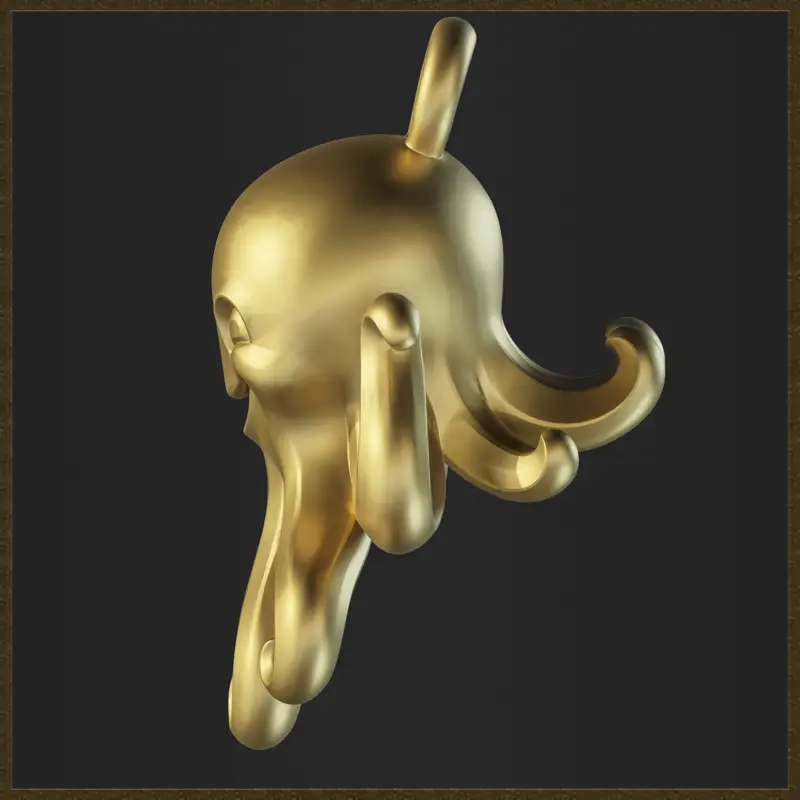 Roztomilý přívěsek s chobotnicí - 3D tiskový model