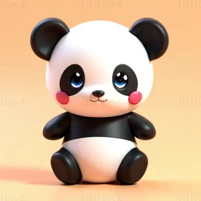 Modèle d'impression 3D d'un panda mignon