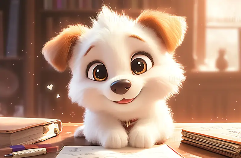 Cute Puppy Illustration PNG